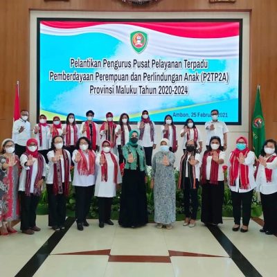Pelantikan Pengurus Pusat Pelayanan Terpadu Pemberdayaan Perempuan dan Perlindungan Anak (P2TP2A) Provinsi Maluku Periode 2020-2024.